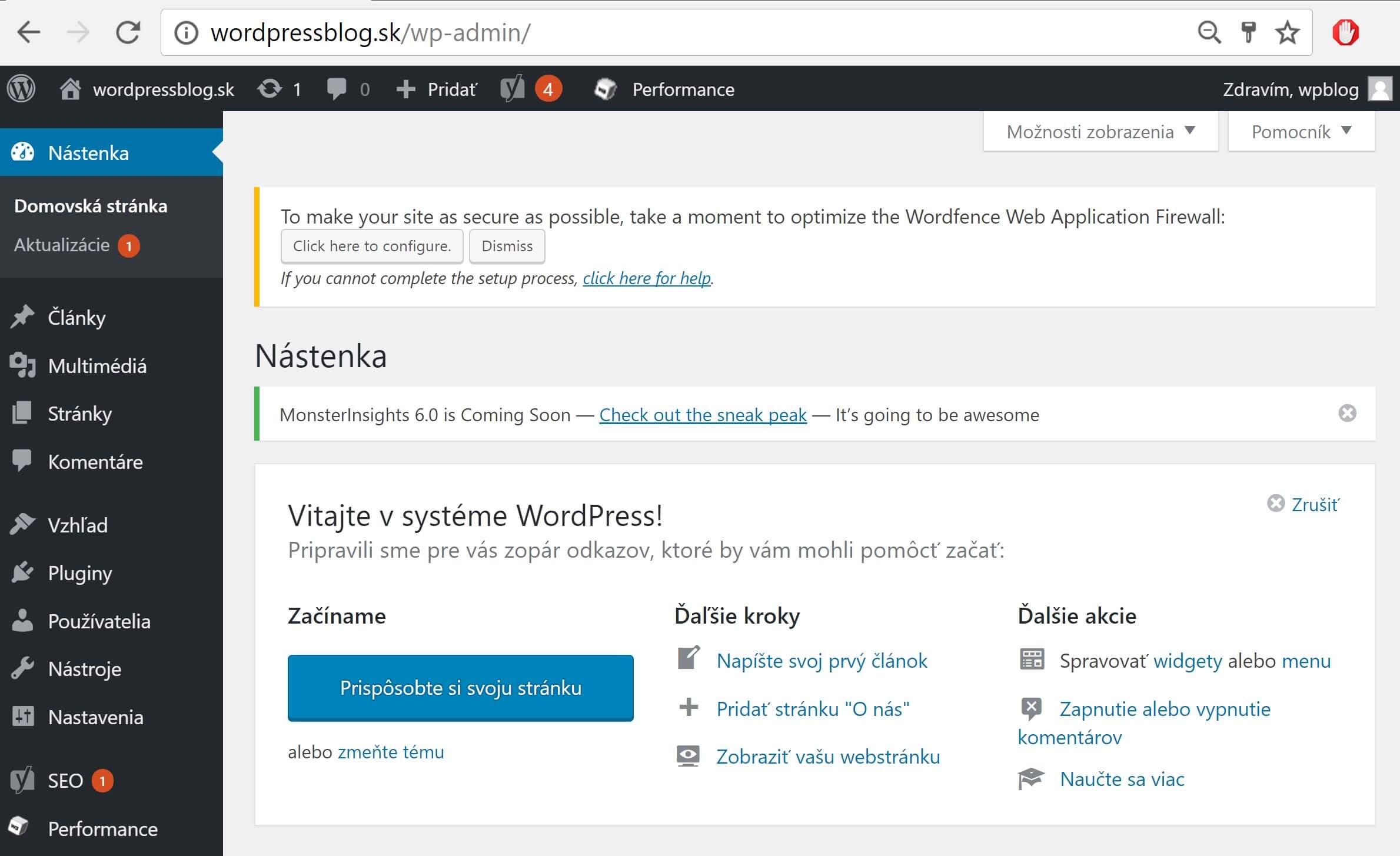 WordPress-Administration – ältere Oberfläche