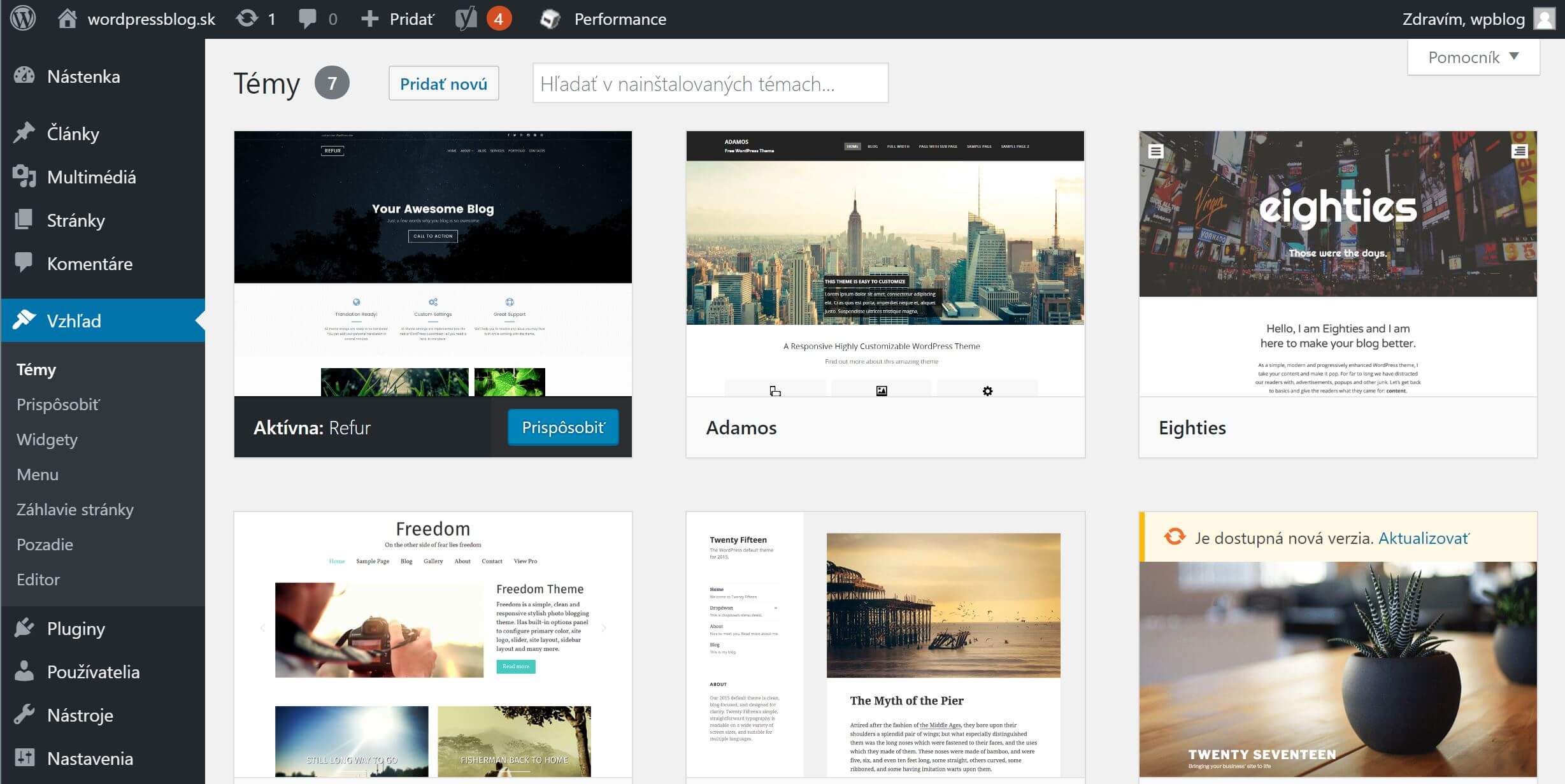 WordPress-Themes – ältere Oberfläche